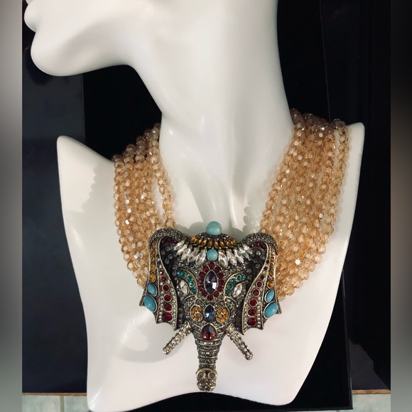 Heidi Daus Vibrant “GRAND SHIEK” 🐘Pendant Necklace - Picture 5 of 9